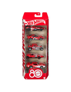 Set de 5 Coches de Juguete Hot Wheels 80 Aniversario 1:64
