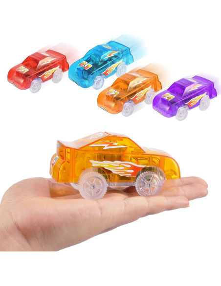 Coches de Pista de Reemplazo Save Unicorn con Luces LED - 4 Piezas