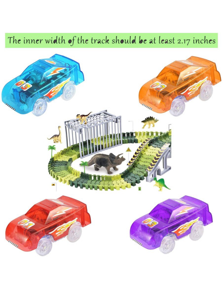 Coches de Pista de Reemplazo Save Unicorn con Luces LED - 4 Piezas