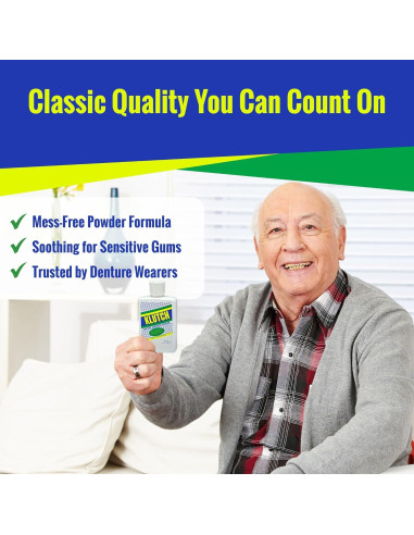 Klutch Polvo Adhesivo para Dentaduras Sin Zinc 49.6 g