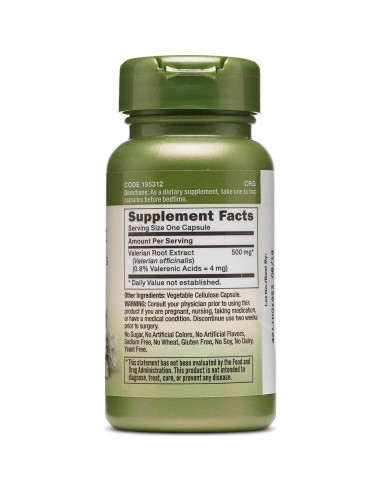 Extracto de raíz de valeriana GNC Herbal Plus 500 mg - 50 porciones