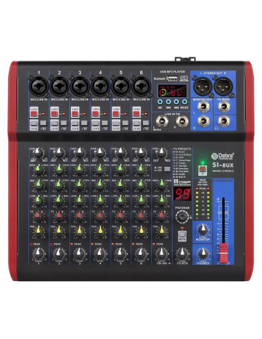 Mezclador de Grabación D Debra SI-8UX con 99 Efectos DSP