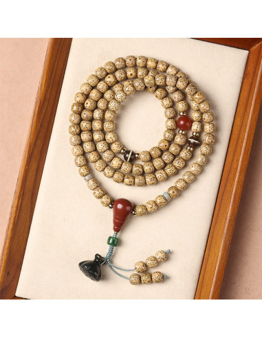 Pulsera de Semilla de Bodhi FAZOVIN 108 Perlas 68.58 cm