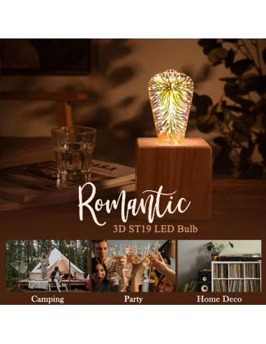 Bombilla LED 3D Porseme ST19 Decorativa 4W Luz Cálida