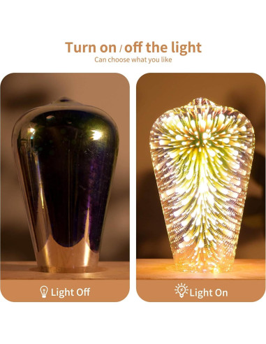 Bombilla LED 3D Porseme ST19 Decorativa 4W Luz Cálida