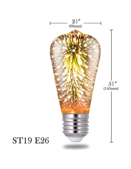 Bombilla LED 3D Porseme ST19 Decorativa 4W Luz Cálida