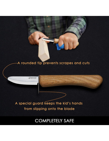 Cuchillo de Tallado BeaverCraft C1 Niños - Seguro y Ergonómico