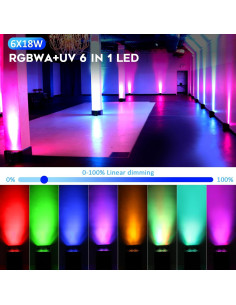 Luz Par Inalámbrica Recargable OPPSK 108W RGBWA+UV 9600mAh 2