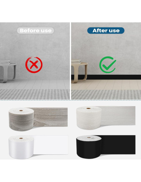 Moldura Autoadhesiva CvoMep 10m Borde Impermeable Negro