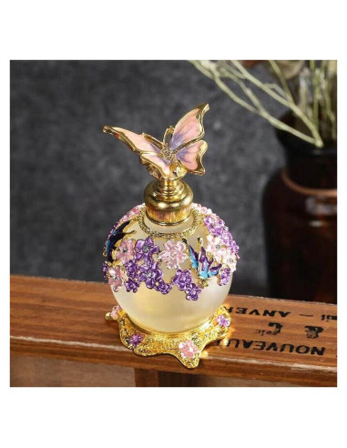 Botella de Perfume Vintage Morada 25ml TEAMWILL Decorativa