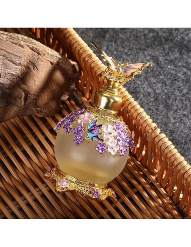 Botella de Perfume Vintage Morada 25ml TEAMWILL Decorativa