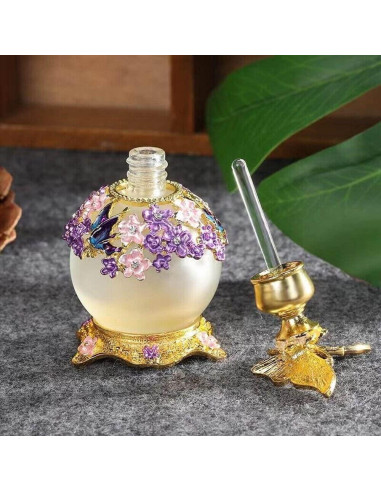 Botella de Perfume Vintage Morada 25ml TEAMWILL Decorativa