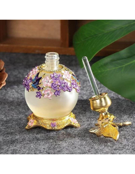 Botella de Perfume Vintage Morada 25ml TEAMWILL Decorativa