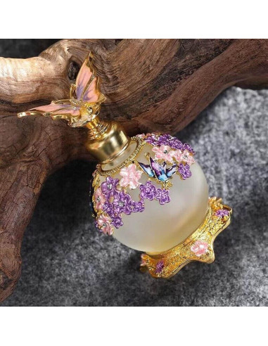 Botella de Perfume Vintage Morada 25ml TEAMWILL Decorativa