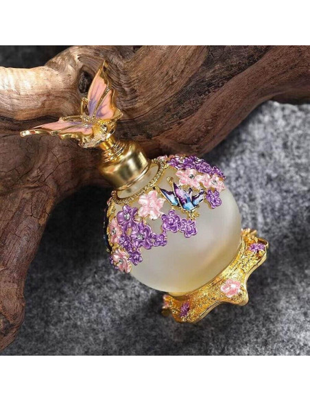 Botella de Perfume Vintage Morada 25ml TEAMWILL Decorativa