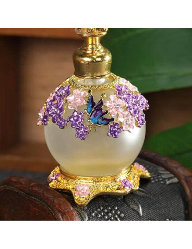 Botella de Perfume Vintage Morada 25ml TEAMWILL Decorativa