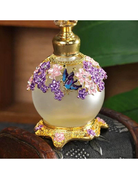 Botella de Perfume Vintage Morada 25ml TEAMWILL Decorativa