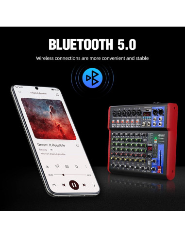 Mezclador de Grabación D Debra SI-8UX con 99 Efectos DSP