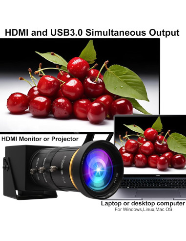 Cámara USB 4K ELP con Zoom Manual 10X 5-50mm HDMI