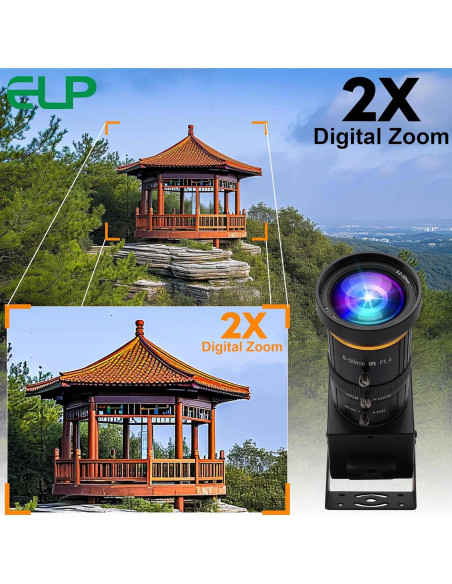 Cámara USB 4K ELP con Zoom Manual 10X 5-50mm HDMI