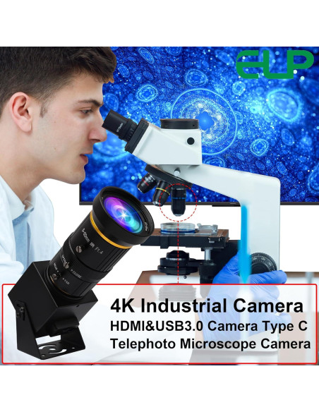 Cámara USB 4K ELP con Zoom Manual 10X 5-50mm HDMI