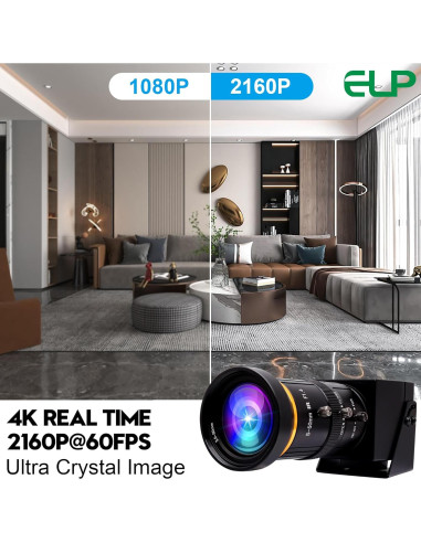 Cámara USB 4K ELP con Zoom Manual 10X 5-50mm HDMI
