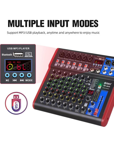 Mezclador de Grabación D Debra SI-8UX con 99 Efectos DSP