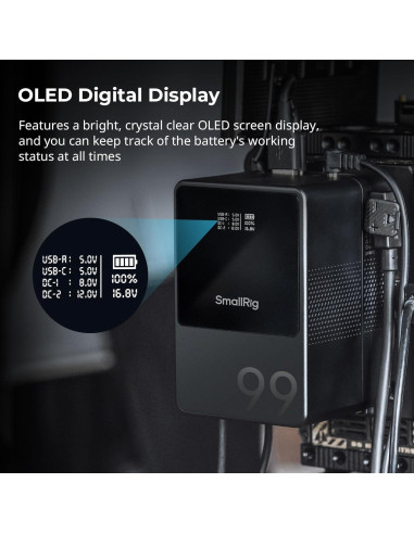 Batería V Mount SmallRig VB99 99Wh 6800mAh Carga Rápida