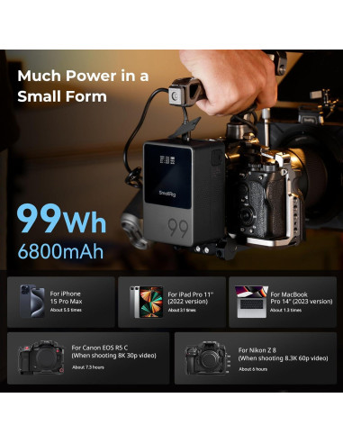 Batería V Mount SmallRig VB99 99Wh 6800mAh Carga Rápida