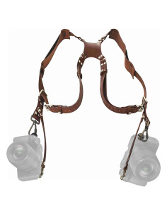 Correa Doble para Cámara Rosvola de Cuero Ajustable 33-51 cm