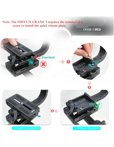 Placa de Montaje Rápida Fotga para Gimbal Zhiyun Crane 2/3