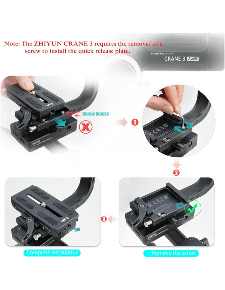 Placa de Montaje Rápida Fotga para Gimbal Zhiyun Crane 2/3