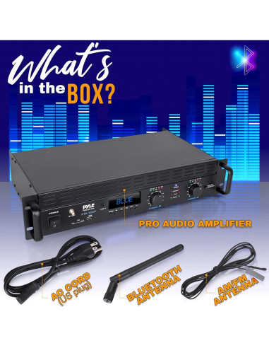 Amplificador Bluetooth Pyle PTA1000BT 2000W 2 Canales Rack