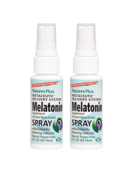 Spray de Melatonina Natures Plus 59 ml Sabor Menta - Paquete de 2 Spray de Melatonina Natures Plus 59 ml Sabor Menta - Paquete de 2