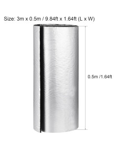 Hoja de Aislamiento uxcell 3m x 0.5m x 5mm Espuma Caucho Aluminio 2