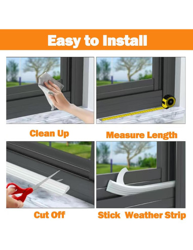 Tira de Aislamiento Jywtleey 9.8 Pies Blanco para Ventanas y Puertas