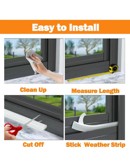 Tira de Aislamiento Jywtleey 9.8 Pies Blanco para Ventanas y Puertas