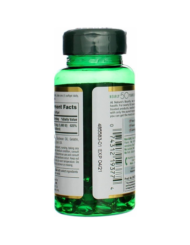 Suplemento de Vitamina D 5000 UI Nature's Bounty 100 cápsulas