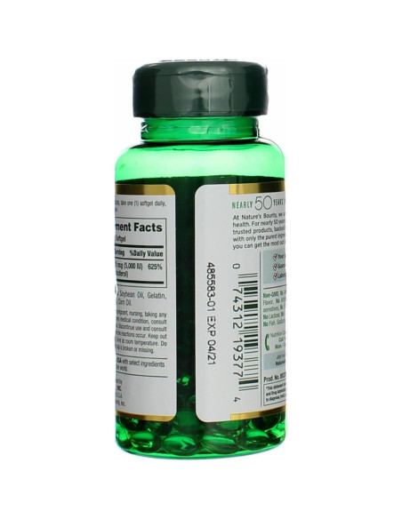 Suplemento de Vitamina D 5000 UI Nature's Bounty 100 cápsulas Suplemento de Vitamina D 5000 UI Nature's Bounty 100 cápsulas