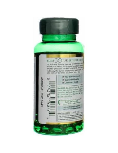 Suplemento de Vitamina D 5000 UI Nature's Bounty 100 cápsulas