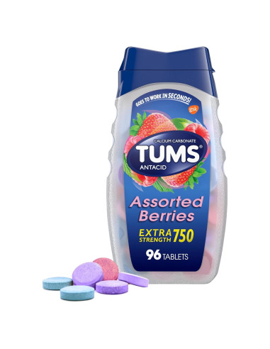 TUMS Extra Fuerte Tabletas Antiácidas Sabor Berries 96 Unidades