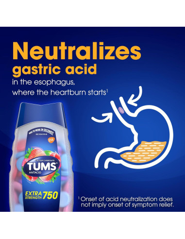 TUMS Extra Fuerte Tabletas Antiácidas Sabor Berries 96 Unidades