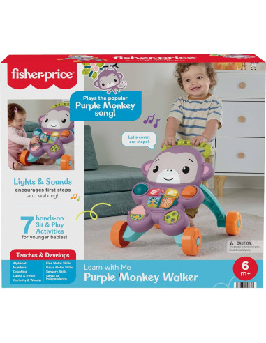 Andador Fisher-Price Aprende Conmigo Mono Morado 6+ Meses