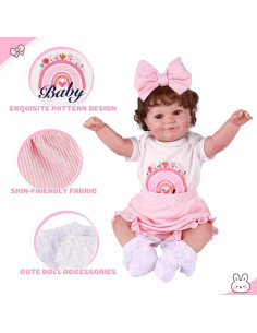 Conjunto de Ropa para Muñecas Reborn BABESIDE 4 Pcs 43-56 cm 2