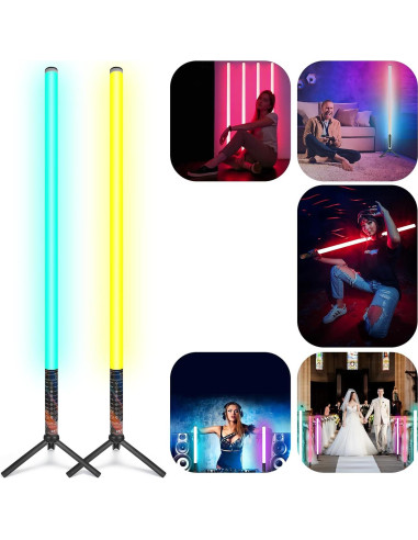 Barra de Luz RGB LUXCEO 2Pack LED 85cm Batería Recargable