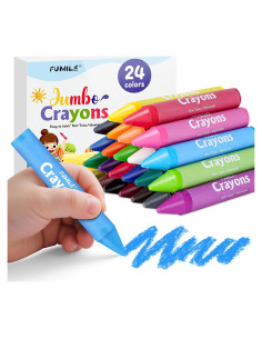 Crayones Jumbo No Tóxicos FUMILE 24 Colores para Niños