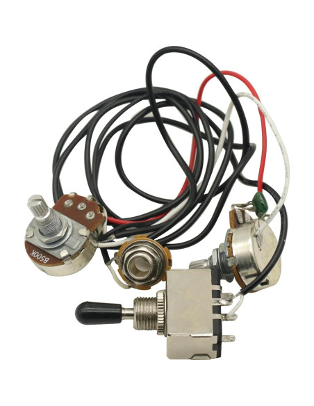 Arnés de cableado para guitarra eléctrica 500K con interruptor