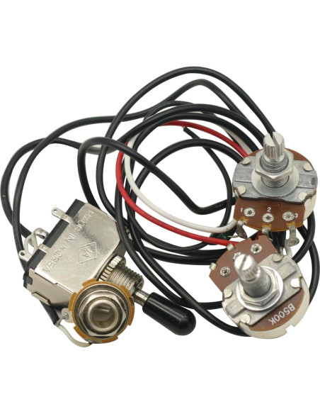 Arnés de cableado para guitarra eléctrica 500K con interruptor