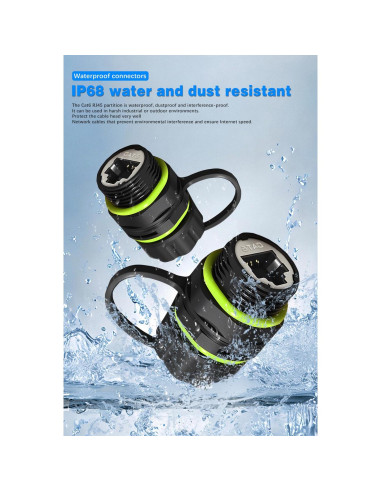 Acoplador RJ45 Impermeable Duttek IP68 Cat6 Femenino a Femenino