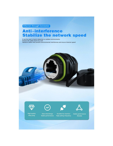 Acoplador RJ45 Impermeable Duttek IP68 Cat6 Femenino a Femenino